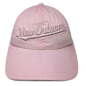 New Orleans Bourbon St. Baseball Cap Pink One Size Adjustable Embroidered